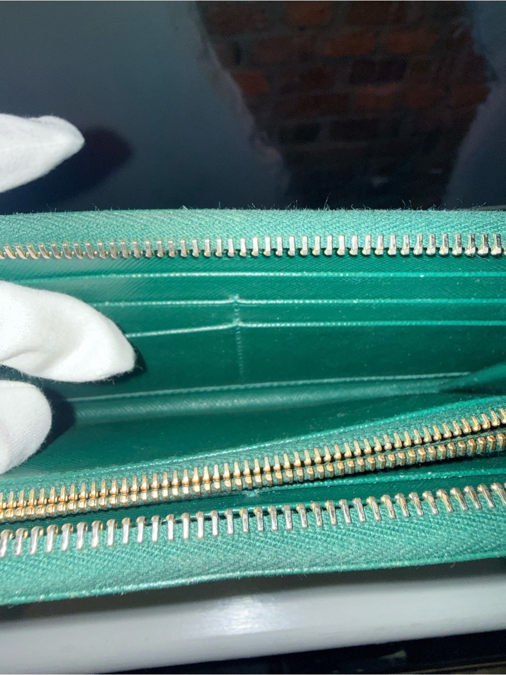 Authentic Prada Emerald Green Saffiano Zip Around Wallet Limited Edition - Picture 10 of 13